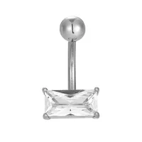 316L Stainless Steel  Hip-Hop Punk Commute Heart Shape Spider Skull Zircon Polishing Belly Ring sku image 9