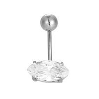 316L Stainless Steel  Hip-Hop Punk Commute Heart Shape Spider Skull Zircon Polishing Belly Ring sku image 10