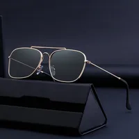 Square Elegant Business Basic Solid Color Pc Full Frame Men's Sunglasses main image 3
