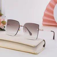 Square Lady Simple Style Solid Color Nylon Frameless Women's Sunglasses main image 2