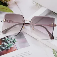 Square Lady Simple Style Solid Color Nylon Frameless Women's Sunglasses main image 3