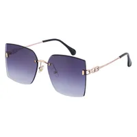 Square Lady Simple Style Solid Color Nylon Frameless Women's Sunglasses main image 4