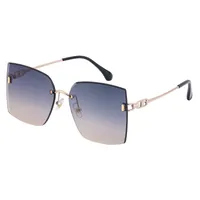 Square Lady Simple Style Solid Color Nylon Frameless Women's Sunglasses sku image 5