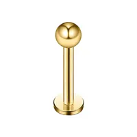1 Piece 316L Stainless Steel  Casual Sexy Classic Style Round Round Dots 14K Gold Plated Polishing Plating Lip Rings Ear Cartilage Rings & Studs main image 4