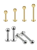 1 Pièce Acier Inoxydable 316L Décontractée Sexy Style Classique Rond Points Ronds Plaqué Or 14K Polissage Placage Anneaux À Lèvres Boucles D'Oreilles Cartilage main image 1