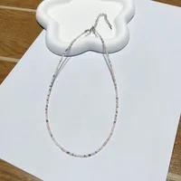 New Style Sweet Dopamine Small Rice-Shaped Beads Beaded Necklace Girly Style Rainbow Color Glass Beads Necklace Wholesale Women sku image 36