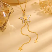 Star Classic Style Titanium Steel Y-Necklace Plating Lobster Trigger Clasp Closure main image 5