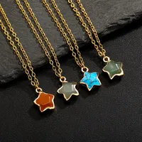 Star Simple Style Classic Style Natural Stone Copper Pendant Necklace Wholesale main image 1