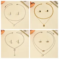 Elegant Vintage Style Lady 304 Stainless Steel Pentagram 18K Gold Plated Women's Jewelry Set main image 1