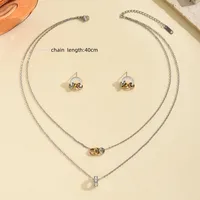 Élégant Style Vintage Femme Acier Inoxydable 304 Pentacle Plaqué Or 18K Femmes Ensemble De Bijoux main image 2