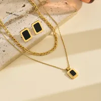 Elegante Estilo Vintage Señora Acero Inoxidable 304 Pentagrama Chapados En Oro De 18K Mujeres Conjunto De Joyas main image 5