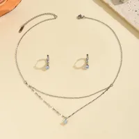 Elegant Vintage Style Lady 304 Stainless Steel Pentagram 18K Gold Plated Women's Jewelry Set sku image 1