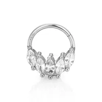 1 Piece 316L Stainless Steel  Casual Simple Style Classic Style Rose Zircon Polishing Inlay Ear Cartilage Rings & Studs Nose Rings & Studs sku image 1