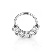 1 Piece 316L Stainless Steel  Casual Simple Style Classic Style Rose Zircon Polishing Inlay Ear Cartilage Rings & Studs Nose Rings & Studs sku image 3