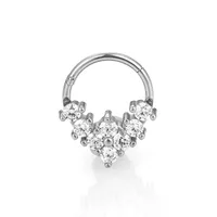 1 Piece 316L Stainless Steel  Casual Simple Style Classic Style Rose Zircon Polishing Inlay Ear Cartilage Rings & Studs Nose Rings & Studs sku image 4