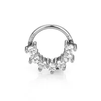 1 Piece 316L Stainless Steel  Casual Simple Style Classic Style Rose Zircon Polishing Inlay Ear Cartilage Rings & Studs Nose Rings & Studs sku image 5
