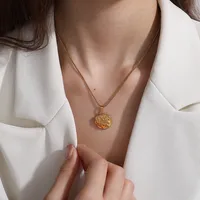 Sunflower Glam Hip-Hop Luxurious 304 Stainless Steel Pendant Necklace Lobster Trigger Clasp Closure main image 4