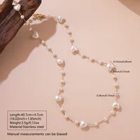 Irrégulier Géométrique Forme De Cœur Élégant Sucré Style Simple Acier Inoxydable 304 Plaqué Or 18K Collier Fermeture À Boucle De Type Homard main image 2