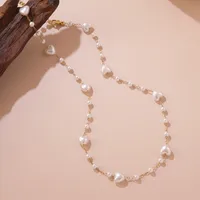 Irrégulier Géométrique Forme De Cœur Élégant Sucré Style Simple Acier Inoxydable 304 Plaqué Or 18K Collier Fermeture À Boucle De Type Homard main image 5