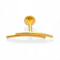 1 Piece Titanium Alloy Casual Simple Style Commute Heart Shape Zircon 14K Gold Plated Polishing Plating Lip Rings Ear Cartilage Rings & Studs Nose Rings & Studs main image 5