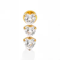 1 Piece Titanium Alloy Casual Simple Style Commute Heart Shape Zircon 14K Gold Plated Polishing Plating Lip Rings Ear Cartilage Rings & Studs Nose Rings & Studs sku image 7