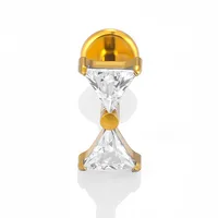 1 Piece Titanium Alloy Casual Simple Style Commute Heart Shape Zircon 14K Gold Plated Polishing Plating Lip Rings Ear Cartilage Rings & Studs Nose Rings & Studs sku image 4