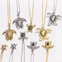 Tortoise Lady Simple Style Classic Style Diamond Copper Pendant Necklace Inlay Lobster Trigger Clasp Closure main image 3