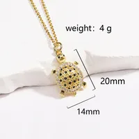 Tortoise Lady Simple Style Classic Style Diamond Copper Pendant Necklace Inlay Lobster Trigger Clasp Closure sku image 1