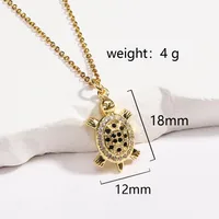 Tortoise Lady Simple Style Classic Style Diamond Copper Pendant Necklace Inlay Lobster Trigger Clasp Closure sku image 8