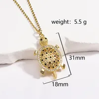 Tortoise Lady Simple Style Classic Style Diamond Copper Pendant Necklace Inlay Lobster Trigger Clasp Closure sku image 10