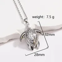 Tortoise Lady Simple Style Classic Style Diamond Copper Pendant Necklace Inlay Lobster Trigger Clasp Closure sku image 14