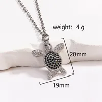 Tortoise Lady Simple Style Classic Style Diamond Copper Pendant Necklace Inlay Lobster Trigger Clasp Closure sku image 12