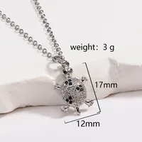 Tortoise Lady Simple Style Classic Style Diamond Copper Pendant Necklace Inlay Lobster Trigger Clasp Closure sku image 7