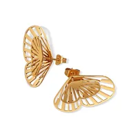 1 Paire Papillon Glamour Hip Hop Luxueux Acier Inoxydable 304 Boucles D'Oreilles main image 5