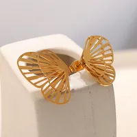 1 Paire Papillon Glamour Hip Hop Luxueux Acier Inoxydable 304 Boucles D'Oreilles main image 2