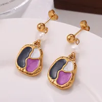 1 Paire Géométrique Élégant Glamour Luxueux Acier Inoxydable 304 Des Boucles D'Oreilles main image 1