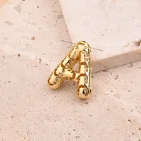 1 Pc/Package Copper 18K Gold Plated Polished Letter Pendant main image 3