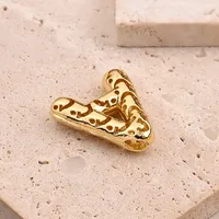 1 Pc/Package Copper 18K Gold Plated Polished Letter Pendant main image 2