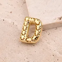 1 Pc/Package Copper 18K Gold Plated Polished Letter Pendant main image 6