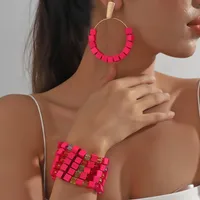 Vintage Style Simple Style Wood Geometric Women's Jewelry Set main image 1