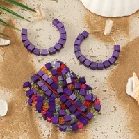 Vintage Style Simple Style Wood Geometric Women's Jewelry Set sku image 5