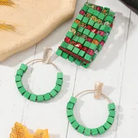 Vintage Style Simple Style Wood Geometric Women's Jewelry Set sku image 6