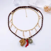 Geometric Ethnic Style Resin Rope Pendant Necklace Wholesale main image 1