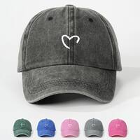 Unisexe Forme De Cœur Avant-Toit Incurvé Broderie Décontractée Style Simple Vêtement De Rue Casquette De Baseball main image 1