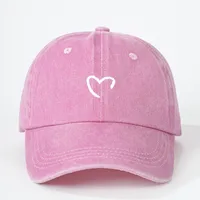 Unisex Heart Shape Curved Eaves Embroidery Casual Simple Style Streetwear Baseball Cap main image 5