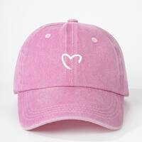 Unisexe Forme De Cœur Avant-Toit Incurvé Broderie Décontractée Style Simple Vêtement De Rue Casquette De Baseball main image 5