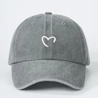 Unisex Heart Shape Curved Eaves Embroidery Casual Simple Style Streetwear Baseball Cap sku image 4