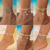 Alloy Seed Bead Marine Style Shell Anklet main image 1