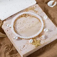 Alliage Perle De Rocaille Style Marin Coquille Bracelet De Cheville main image 4