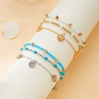 Alliage Perle De Rocaille Style Marin Coquille Bracelet De Cheville main image 5